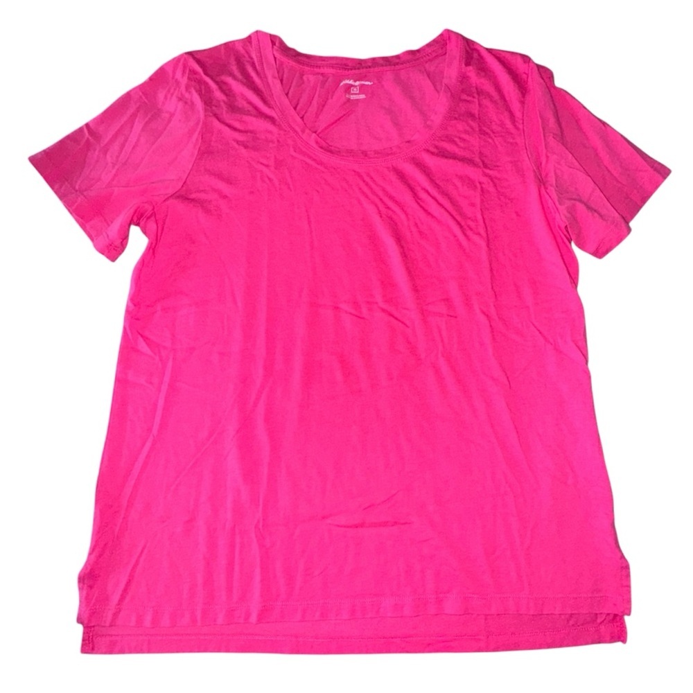Eddie Bauer Ladies XL Flamingo Cotton/Modal Scoop Neck Short-Sleeve Tee